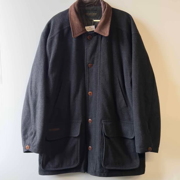 90s 골든베어 스웨이드 카라 울 코트 USA