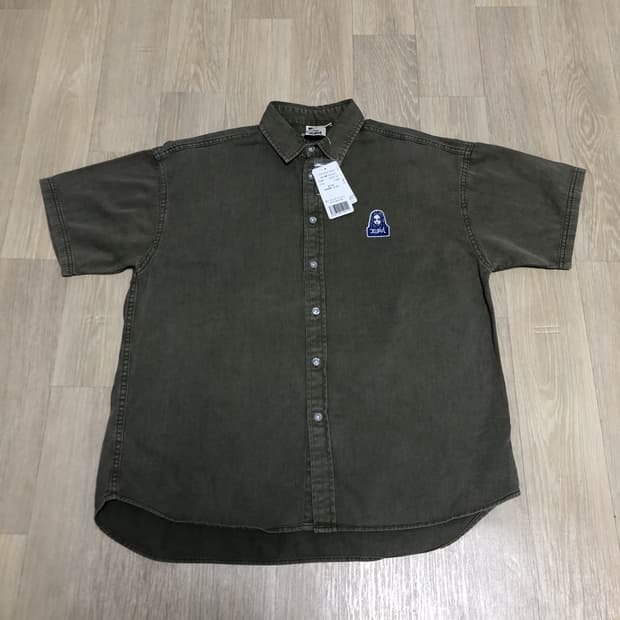 (우먼스 S) 새상품 X-GIRL 엑스걸 페이스 피그먼트 다잉 셔츠