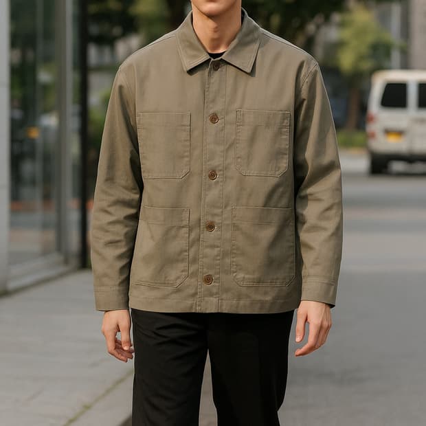 T.I FOR MEN 코튼 셔츠 카키_호칭48(100)