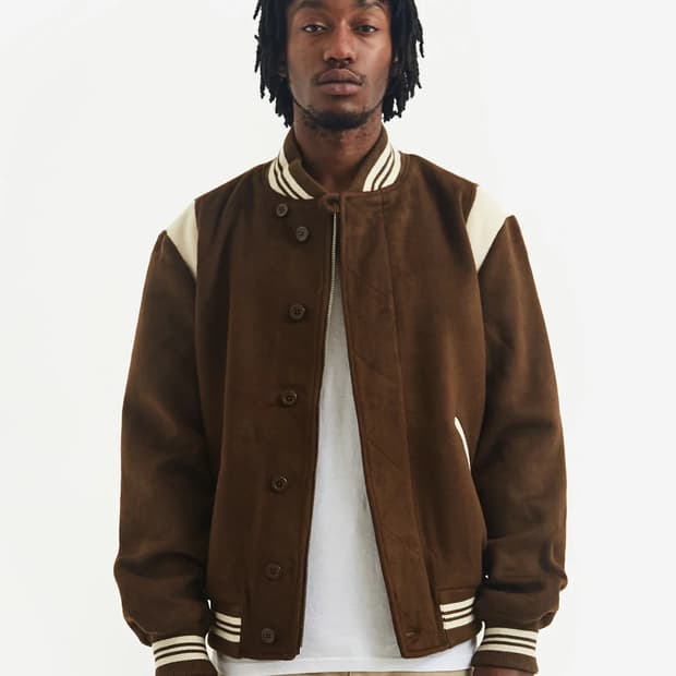 Pop trading company varsity brown L size