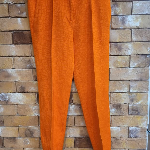 정품 셀린느 테이퍼드 오렌지 바지 36
