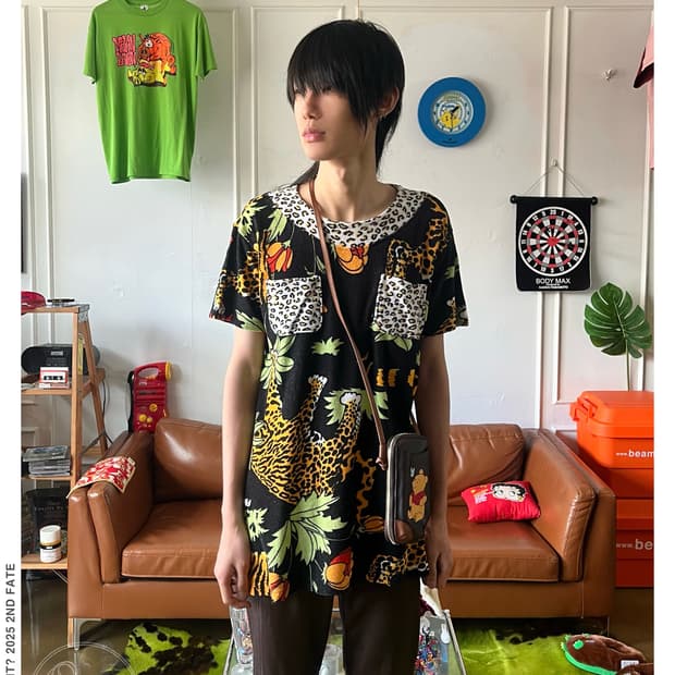 ~90s INVOICE Japanese Leopard 1/2 Top