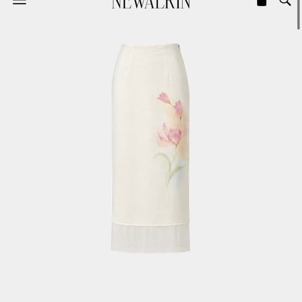 뉴얼린 로터스 새틴 롱스커트