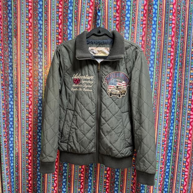 [빈티지]Jeep 지프 퀼팅 점퍼 카키