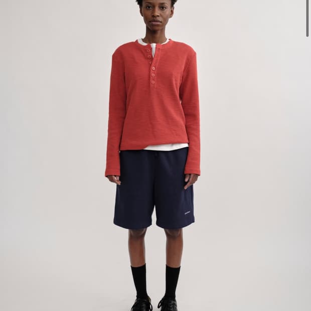 COLORCOLOUR BUTTON HENLEY NECK (orange)