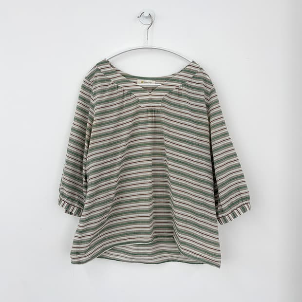 Golden Bear choco forest stripe blouse
