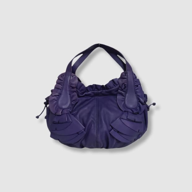 발렌티노 퍼플 레더 러플 이딜 호보백  (정품)