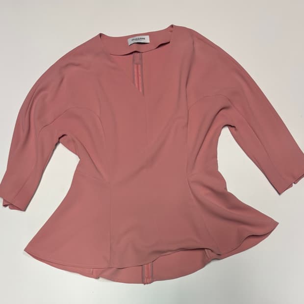 여성 모조에스핀 풀오버 핑크 블라우스