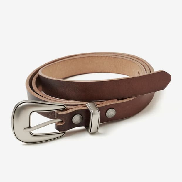 주앙옴므 빈티지 레더 벨트 브라운