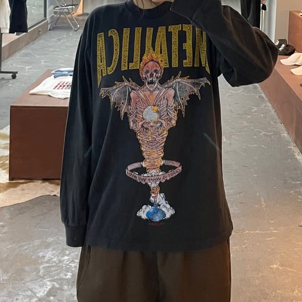 빈티지 메탈리카 King Nothing 아트워크 롱슬리브 H2544