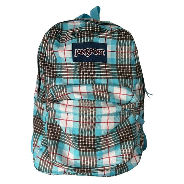 JANSPORT 체크 백팩 민트