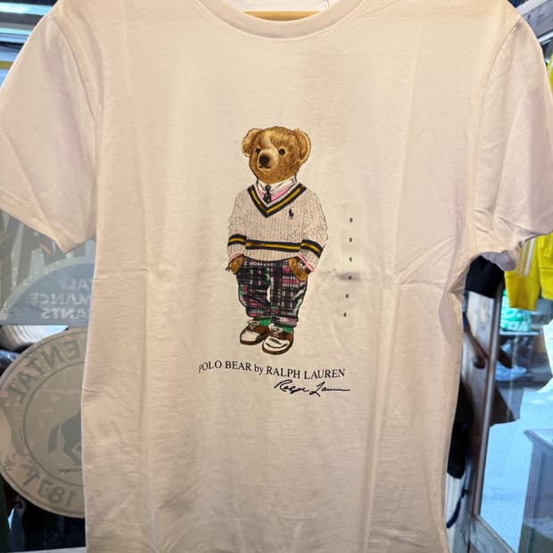 폴로 랄프로렌 화이트 베어 반팔티 S