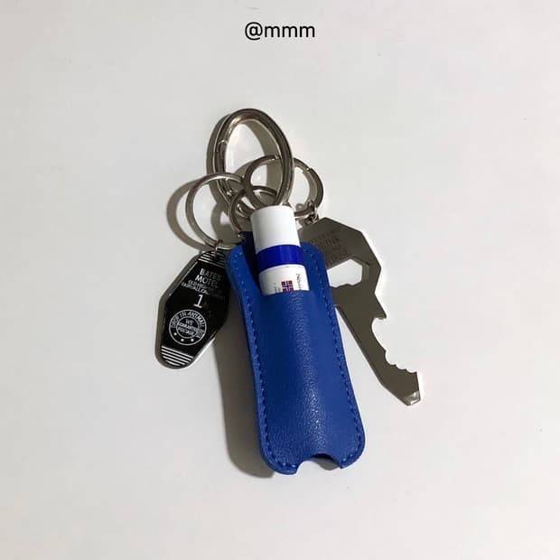 [Unisex💙] 립밤 가죽 케이스 키링 열쇠고리