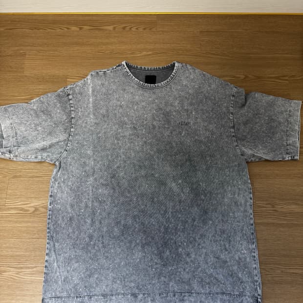 23ss 준지 크루넥 자수 그레이 워싱 티셔츠 XL