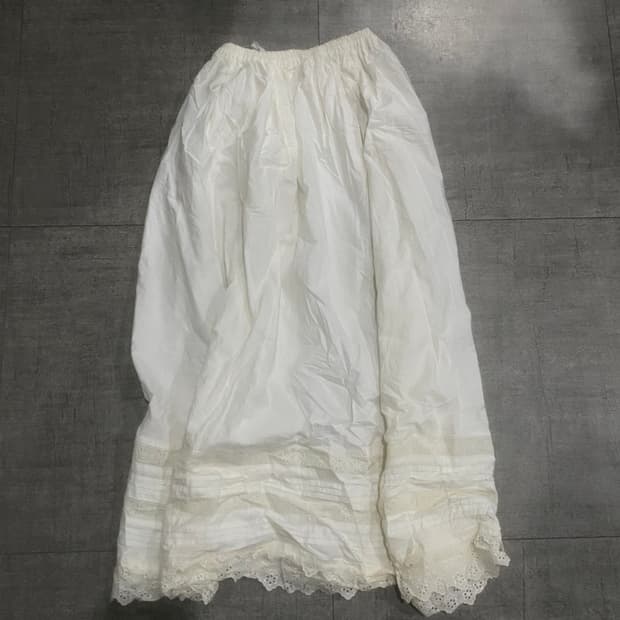 일본빈티지 Silkgirl 하구미모리걸 할메카지 레이스크로셰 롱스커트