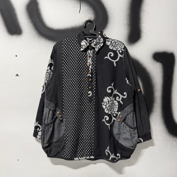 VTG 빈티지 재패니즈 오리엔탈 에스닉 셔츠 블라우스