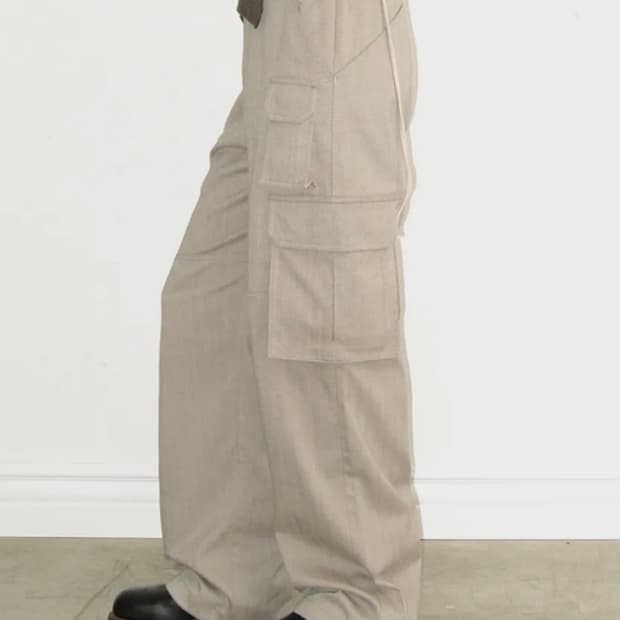 폴리수엠 헤링본 카고 팬츠 베이지 1사이즈