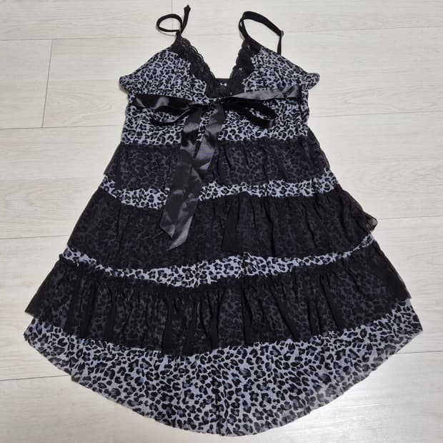 빈티지 오네 갸루 y2k 레오파드 호피 나시 원피스
