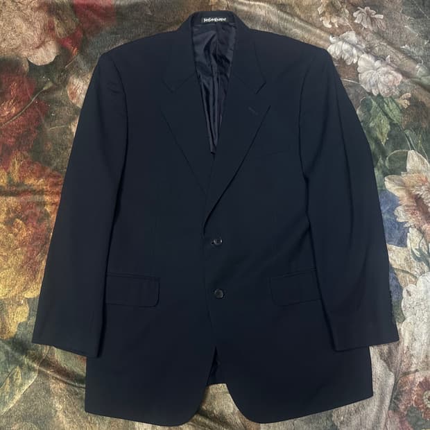 입생로랑 뿌르옴므 캐주얼 울 네이비블레이저 100