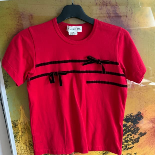 Comme des Garcons girl 리본 티셔츠