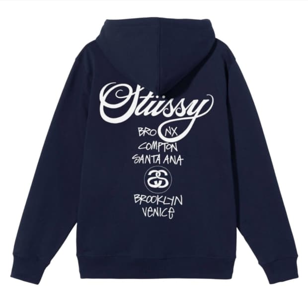 스투시 월드투어 후드집업 네이비 2021