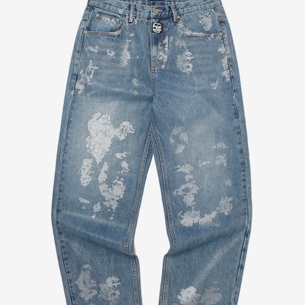 위캔더스 스컬 코팅 데님팬츠