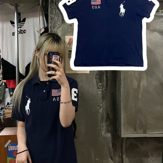 폴로 랄프로렌 카라 반팔 네이비 M #csz1338