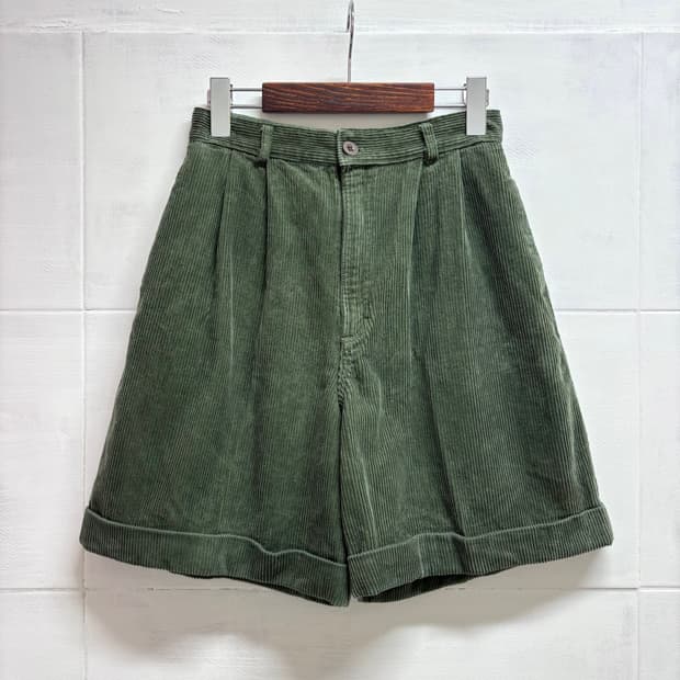 카키 코듀로이 반바지 하프 팬츠 JPN