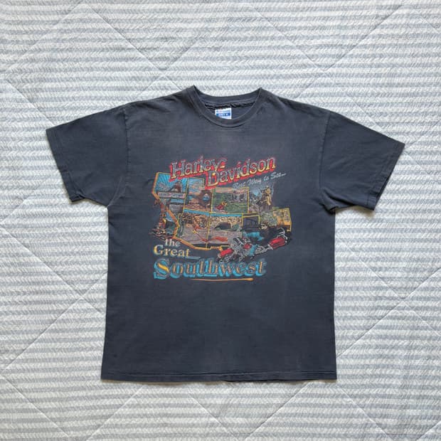 80s 빈티지 할리데이비슨 반팔 티셔츠