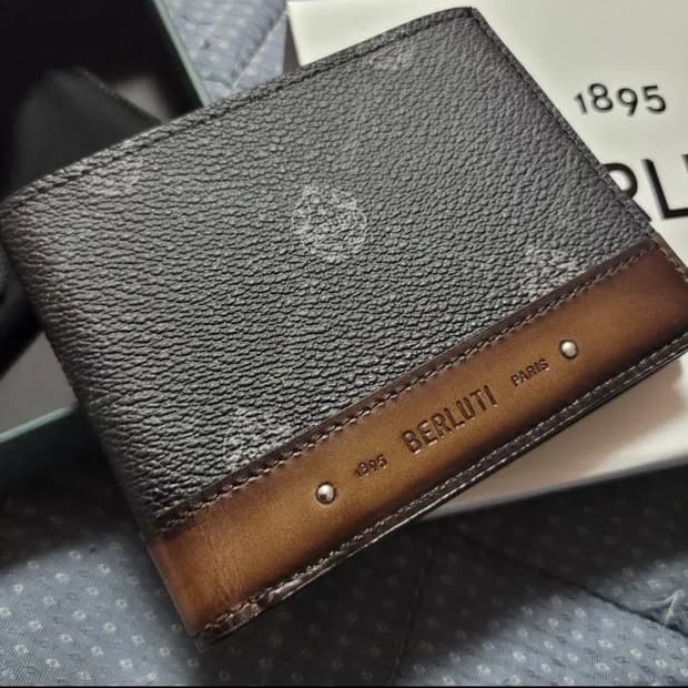 벨루티 시그니처 캔버스 반지갑