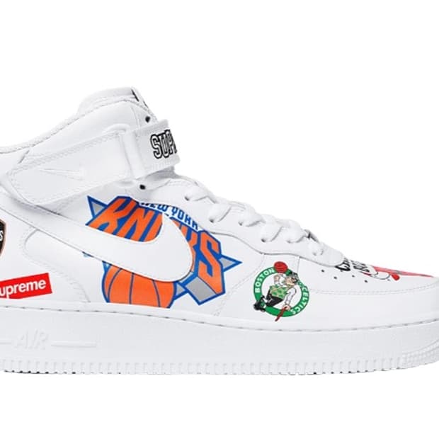 [새상품] 나이키 x 슈프림 에어포스 1 미드 NBA 화이트 270 / 