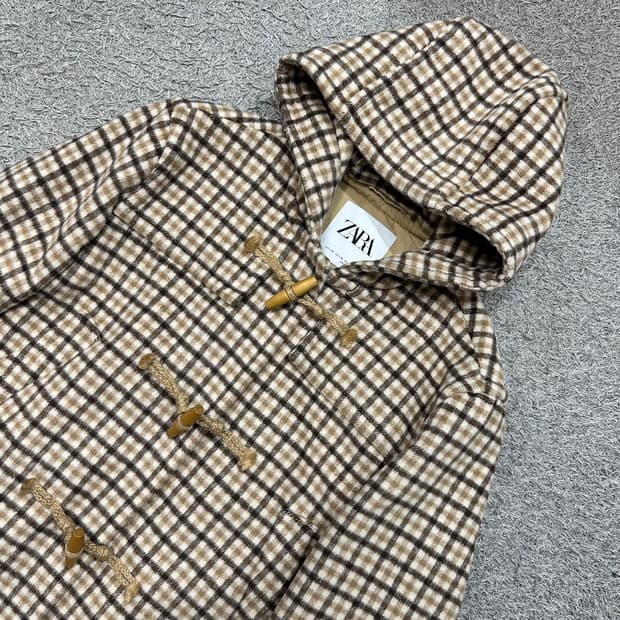 [100-105] 자라 체크더플코트