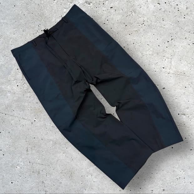 [L] YOUTH 유스 배색 폴리 와이드 팬츠 블랙 D319