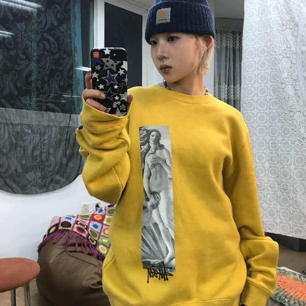 스투시 프린팅 기모 맨투맨 