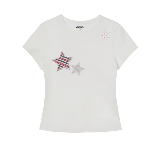 aeae check star tee 반팔