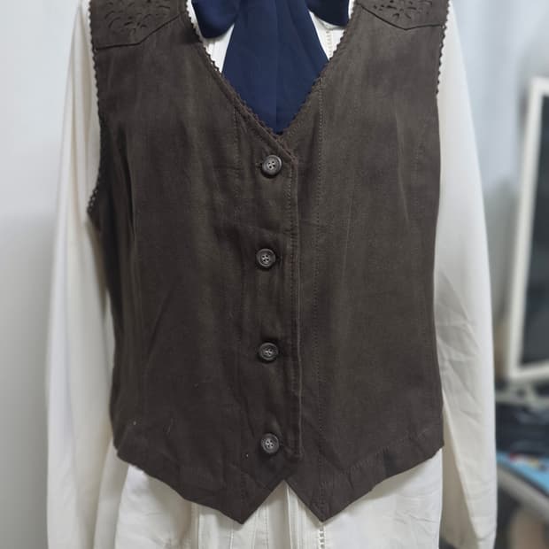 빈티지 스웨이드 베스트 조끼