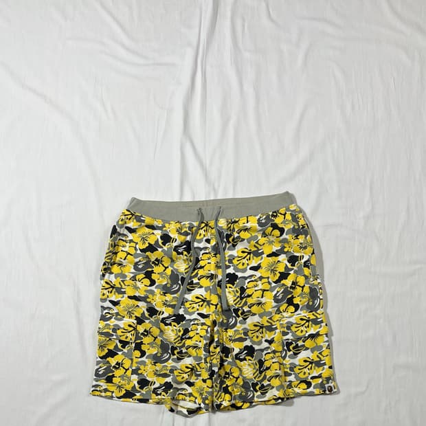 베이프 bape og 알로하 카모 카고 밴딩 반바지