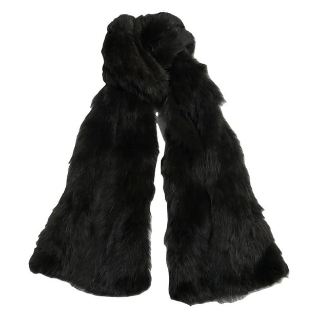  (포켓 보유) 밍크 머플러 블랙-차콜