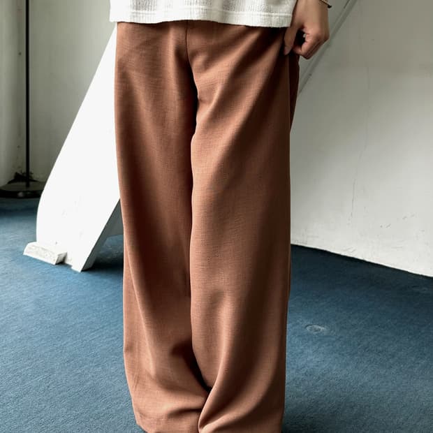 1 pleats high gauge poly trousers