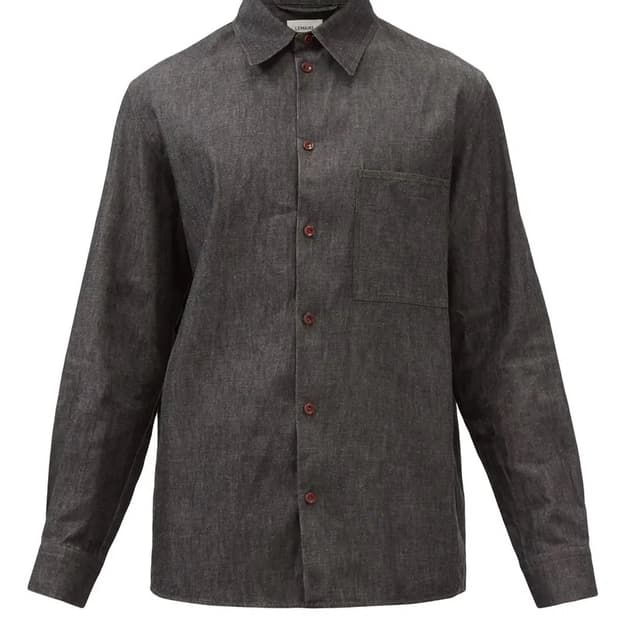 르메르 22SS 샴브레이 셔츠 앤트러사이트 데님 54