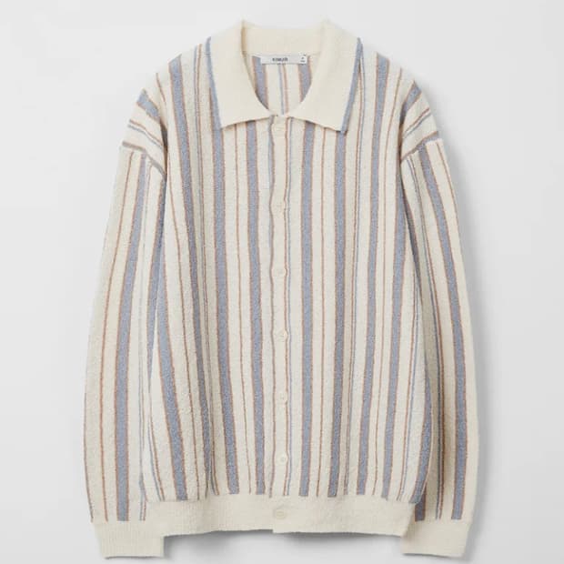 키뮤어 테리 부클 스트라이프 가디건 L사이즈