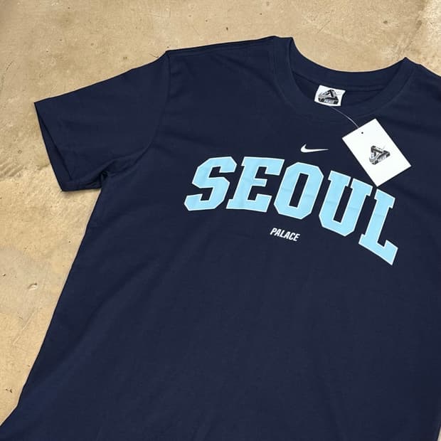S 새상품 나이키 X 팔라스 서울 네이비 반팔티