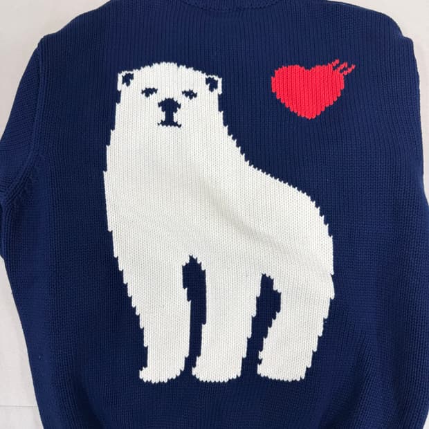 휴먼메이드 로우게이지 니트 스웨터 라지 