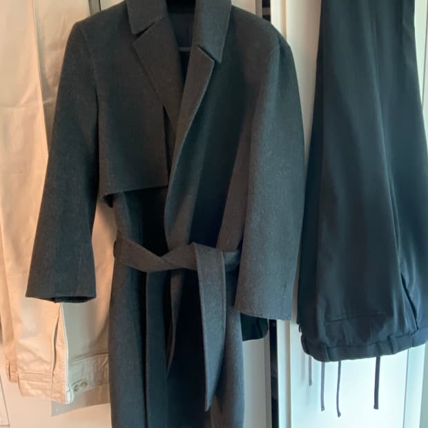 마마가리 건플랩 랩코트 차콜 46 사이즈