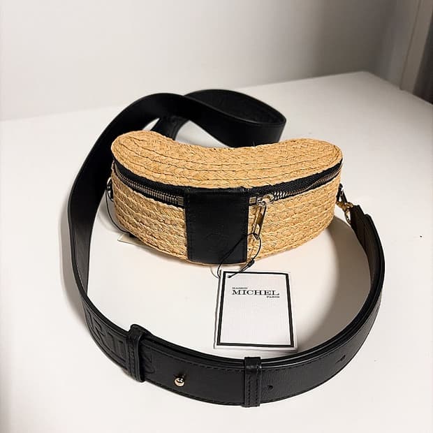 (정품/새상품) 메종 미쉘 여성 내추럴 라피아 숄더백