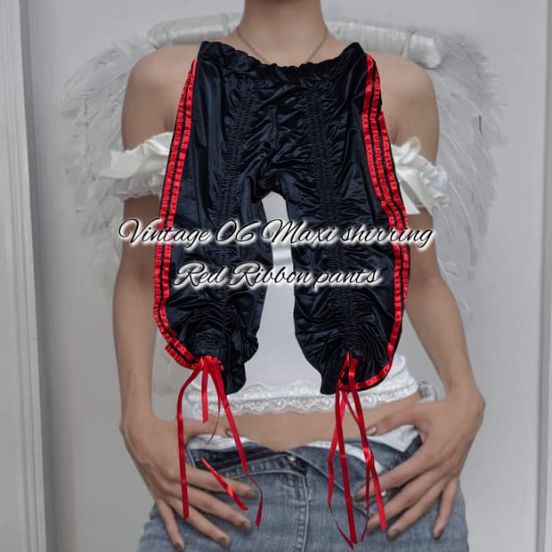 Vintage 06 Maxi shirring Red Ribbon pant