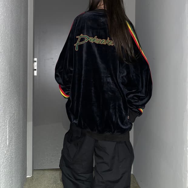 빈티지 올드스쿨 벨벳 져지