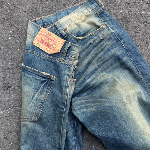리바이스 501 더티 페이딩 데님팬츠