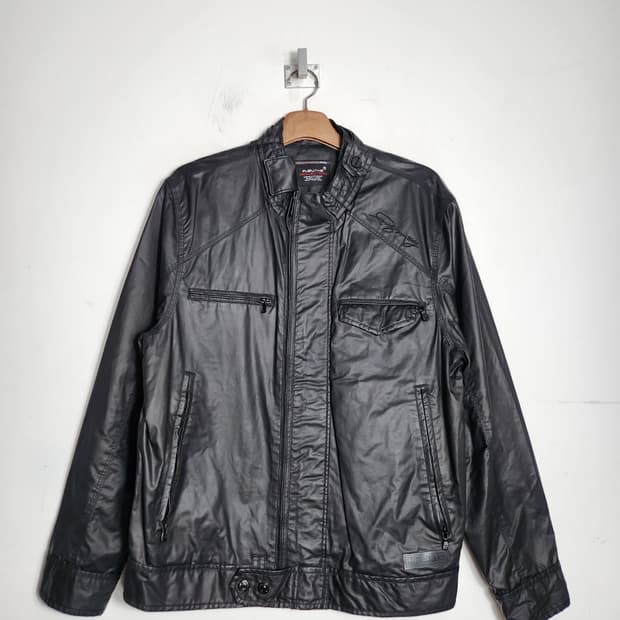 푸부 코팅 바이커 자켓