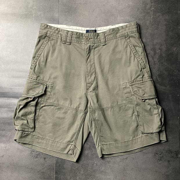 RALPH LAUREN 랄프로렌 카키 카고 하프팬츠 A01225